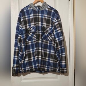 Men's Plaid Hooded Shirt Jacket